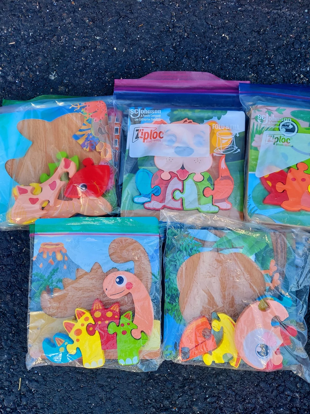 Toddler Wooden Bundle Of 8 Animal Puzzles Sensory Motor Skills Colorful Learning